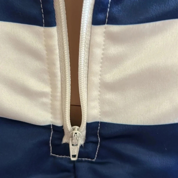 Colorblock flounce striped pleated dress,S, slight shimmer EC, coastal,fit&flare - Picture 11 of 13